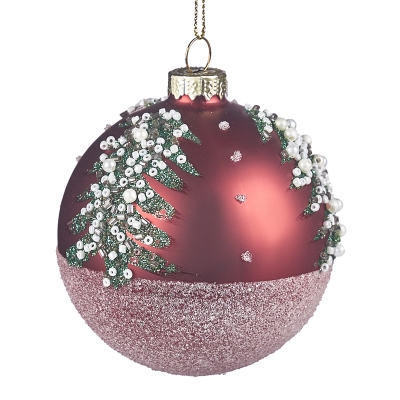 Bola Árbol Pedrería Roja 3 Pulgadas