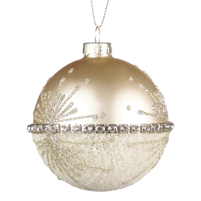 Bola con Pedrería Dorada 3 Pulgadas