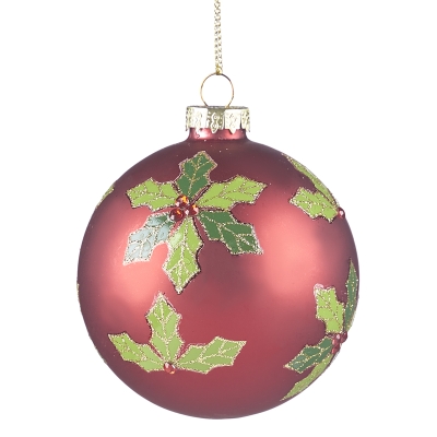 Bola Hojas de Pascua Rojas 3 Pulgadas