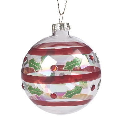 Bola Transaprente Vidrio Rojo 3 Pulgadas