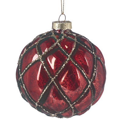 Bola Roja Líneas Verdes 4 Pulgadas