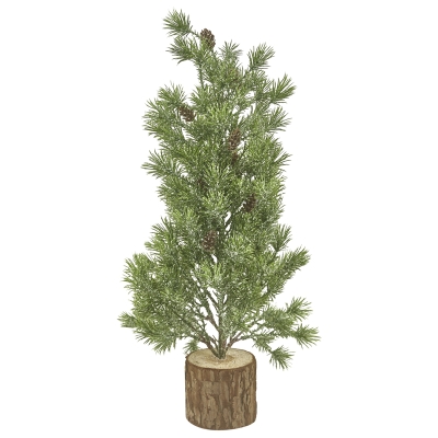Árbol Nevado Base Madera 20 Pulgadas