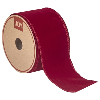 Cinta Terciopelo Rojo 2.5 Pulgadas 10 Y