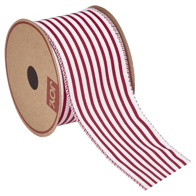 Cinta Blanca Rayas Rojas 2.5"x10Y