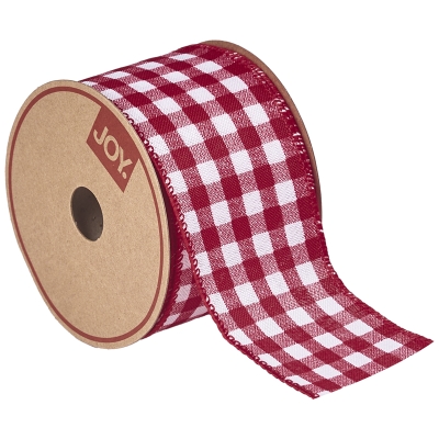 Cinta Gingham Rojo 2.5"x10Y