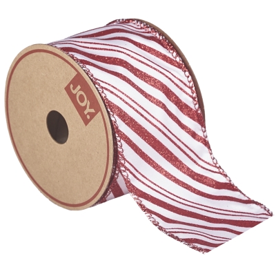 Cinta Blanca Rayas Rojas 2.5"x10Y