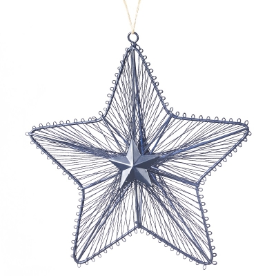 Colgante Estrella Metal Negro 8"