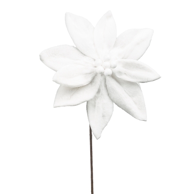 Flor Pascua Felpa Blanca 17 "