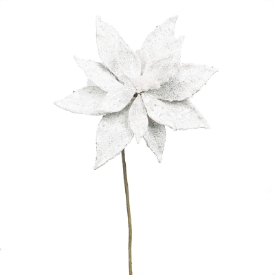 Flor Pascua Brillo Plata 20 pulgadas