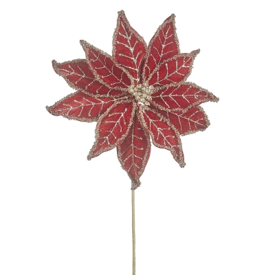 Flor Pascua Roja con Borde Dorado 20 pulgadas