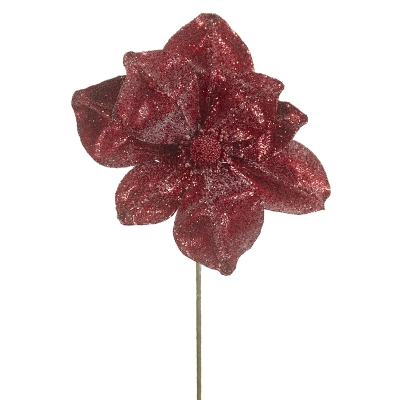 Flor Magnolia Brillo Rojo 22 "