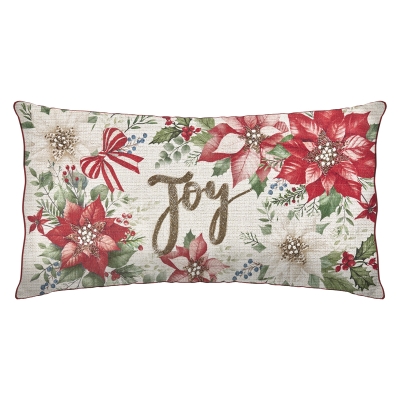 Cojín Blanco Rojo Verde 14x26 Pulgadas