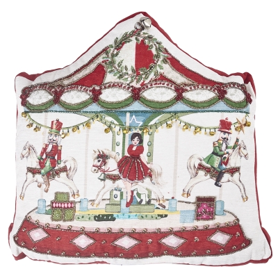Cojín Relleno Alvie Blanco Rojo 15x17 Pulgadas