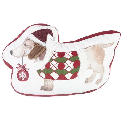 Cojín Relleno Perro Blanco 12x20 Pulgadas