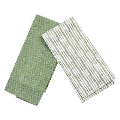 Toallas de Cocina Verde Algodón 2 Piezas 16x28 Pulgadas