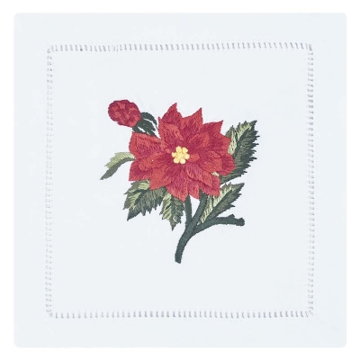 Posavaso Poinsettia Rojo  6x6 Pulgadas