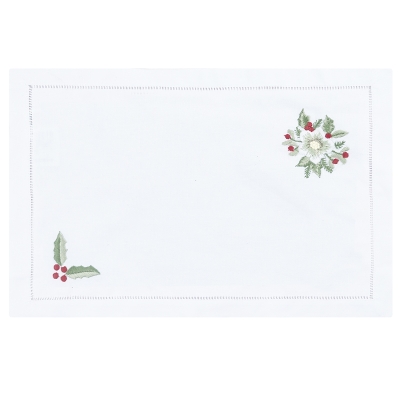 Doiler Poinsettia Blanco Rectangular 8x12 Pulgadas