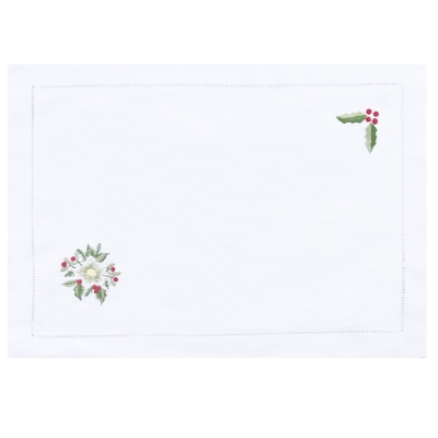Doiler Poinsettia Blanco Rectangular 10x14 Pulgadas