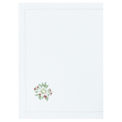 Doiler Poinsettia Blanco Rectangular 13x19 Pulgadas