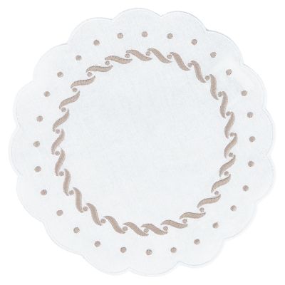 Doiler Nicole Ondas Taupe 8"