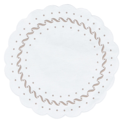 Doiler Nicole Ondas Taupe 12"