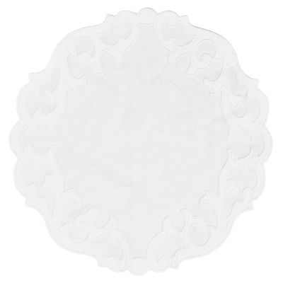 Doiler Mara Blanco Rojo 12"