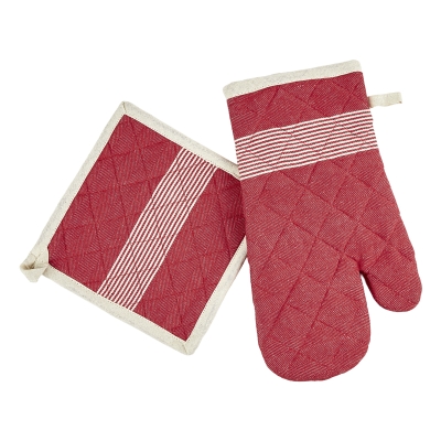 Set Guante y Agarrador Rojo