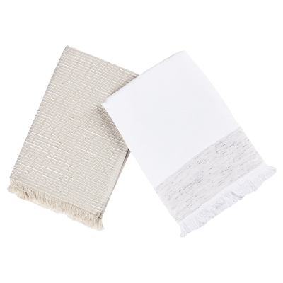 Toallas de Cocina Tymi Blanco Natural 2 Piezas 20x28 Pulgadas