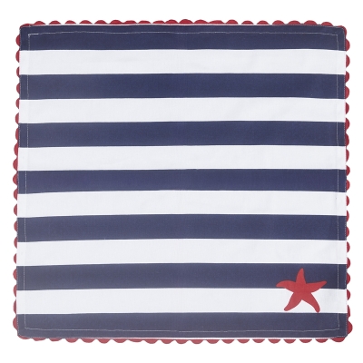 Servilleta Mar de Algodón Blanco y Rojo