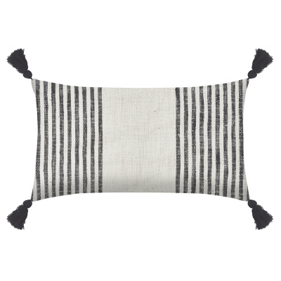 Coj&iacute;n Aura Blanco y Negro 14x24 pulgadas