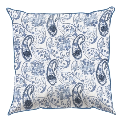 Cojín Lilliam Blanco y Azul 20x20 pulgadas