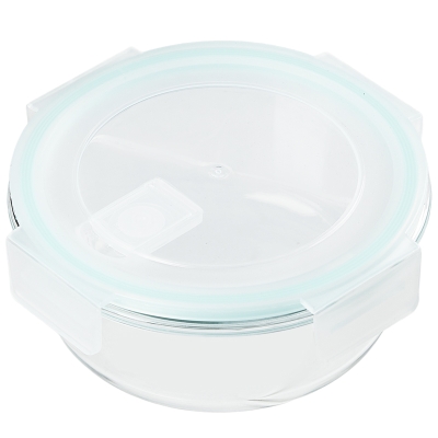 Contenedor Redondo Vidrio Azul 21 Oz