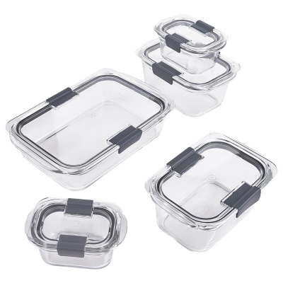 Contenedor de Vidrio Rubbermaid Brilliance Rectangular 1.3/ 3.2/8 T 5 Piezas