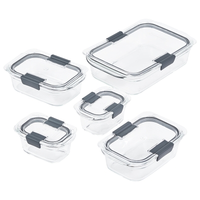 Contenedores Vidrio Rectangular 5 Piezas