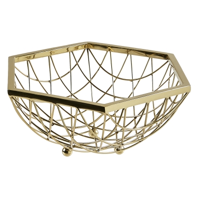 Frutero Hexagonal Dorado 12x10x5"