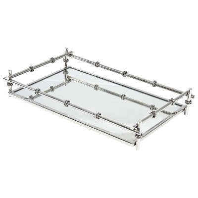 Bandeja Decorativa Espejo Acero Inoxidable 12x7"