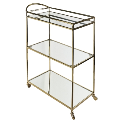 Carrito de Bar con Espejo 3 Niveles 25x12x31"