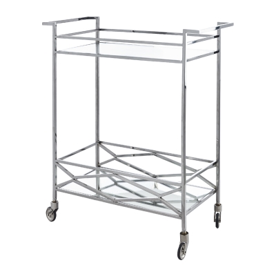 Carrito de Bar con Espejo 2 Niveles 28x12x31"