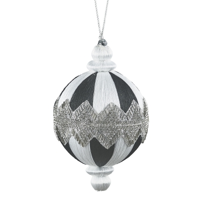 Bola Negro y Blanco con Pedrería 4 Pulgadas