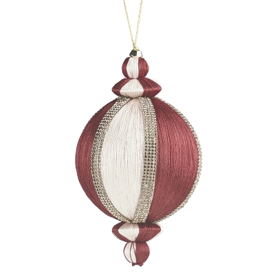 Bola Rojo y Blanco Pedrería Dorada 6 Pulgadas