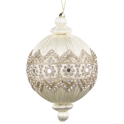 Bola Blanca con Pedrería 5 Pulgadas