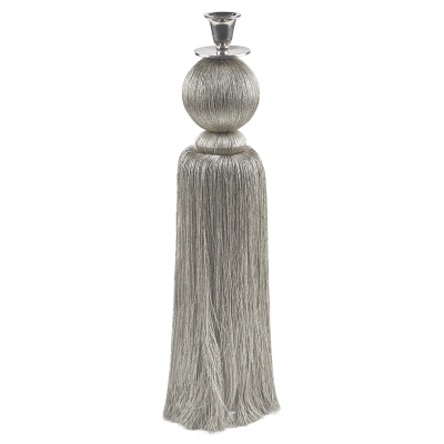 Portavelas Borla Plateada 18"