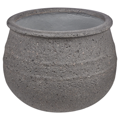 Macetero Cerámica Negro 19x14"