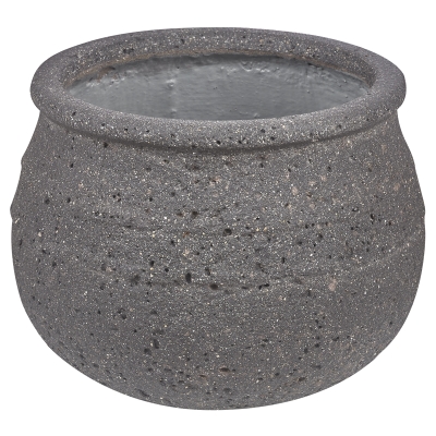 Macetero Cerámica Negro 13x9"