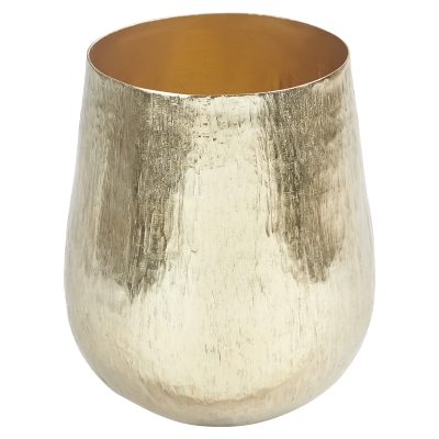 Macetero Redondo Metal Dorado 7x8"