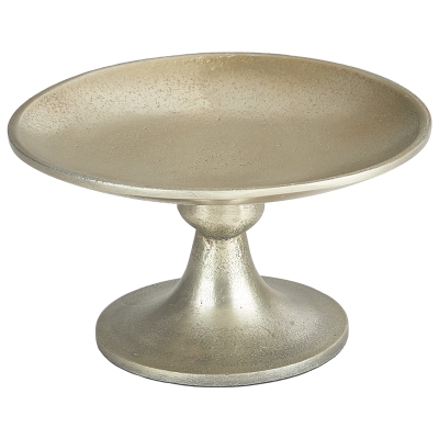 Centro de Mesa con Base Redondo Metal Champagne 8x4"