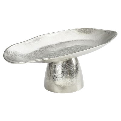 Centro de Mesa Ovalado Metal Plateado 17x9x6"
