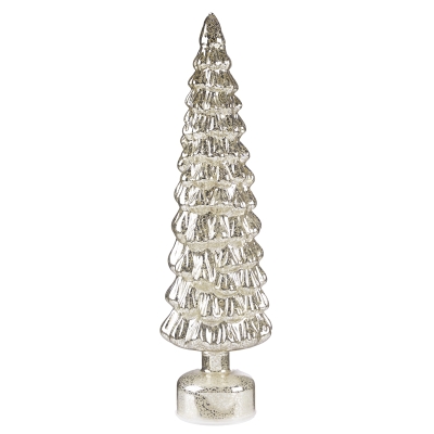 Árbol Giratorio con Luz Plateado 6x21 Pulgadas