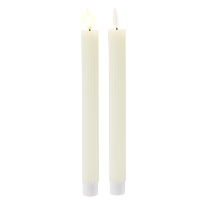 Velas LED Taper 2 Unidades Cera Plástico Marfil 1x10"