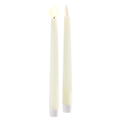 Velas LED Taper 2 Unidades Cera Marfil Rústico 1x10"